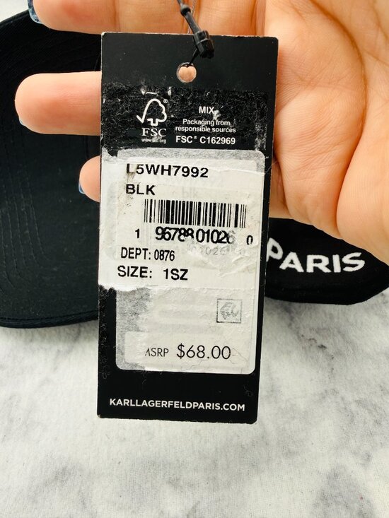 Karl Lagerfeld Paris Baseball Cap Black Eiffel Tower Adjustable, One Size,NEW